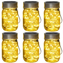 20LED Solar Colgante Mason Jar Tapa de luz